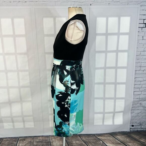 Closet Women's Sleeveless Black Top Wrap Skirt Scuba Feel Pencil Dress Size 6 - Picture 7 of 11